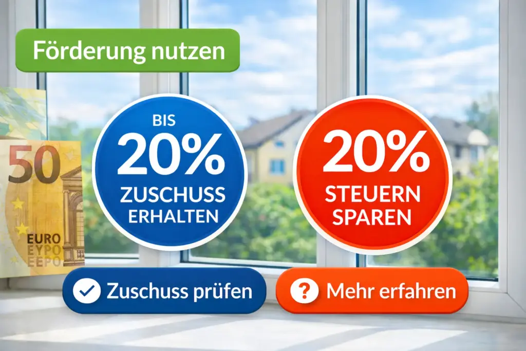Fenster Förderung und Steuerersparnis